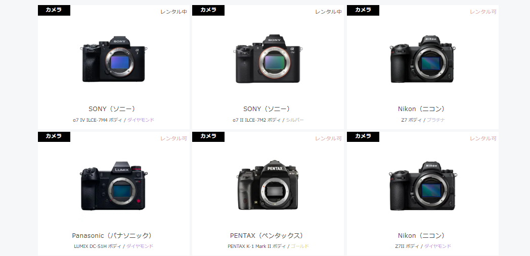 2. CAMERA RENT