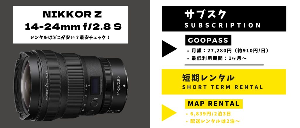 NIKKOR Z 14-24mm f:2.8 Sレンタル最安