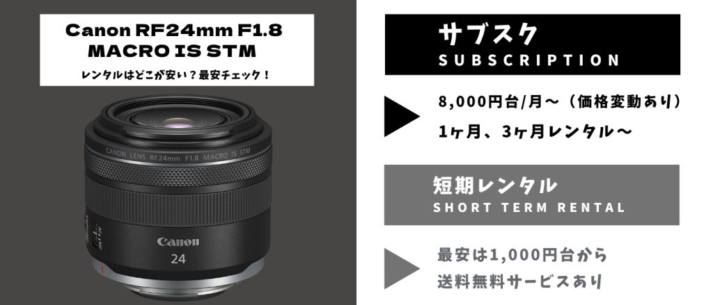 Canon RF24mm F1.8 MACRO IS STMレンタル 最安