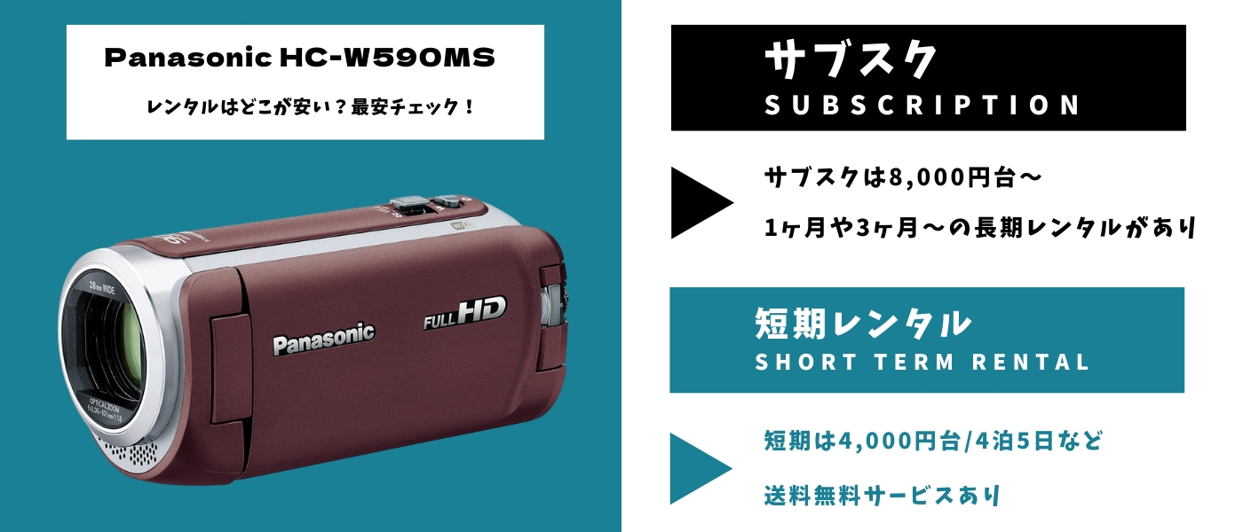 Panasonic HC-W590MSレンタル 最安