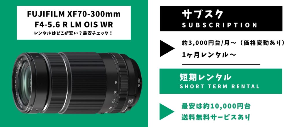 FUJIFILM XF70-300mm F4-5.6 R LM OIS WR レンタル 最安