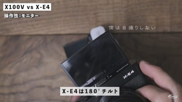 自撮りができる180度反転チルトモニター
