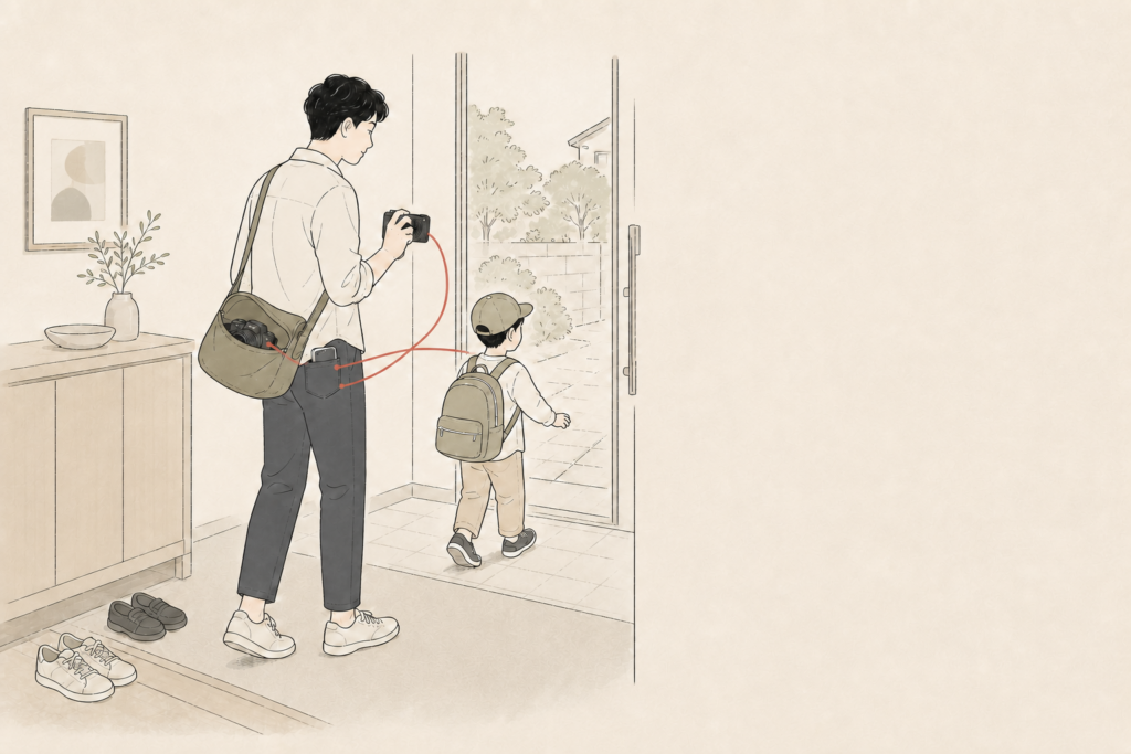 子どもとの外出前にスマホ・コンデジ・ミラーレスの持ち方を考える親