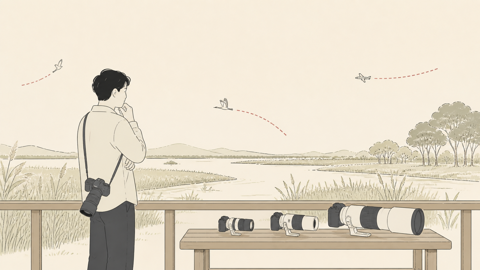 Canon RF超望遠ズーム3本を比較するイメージ