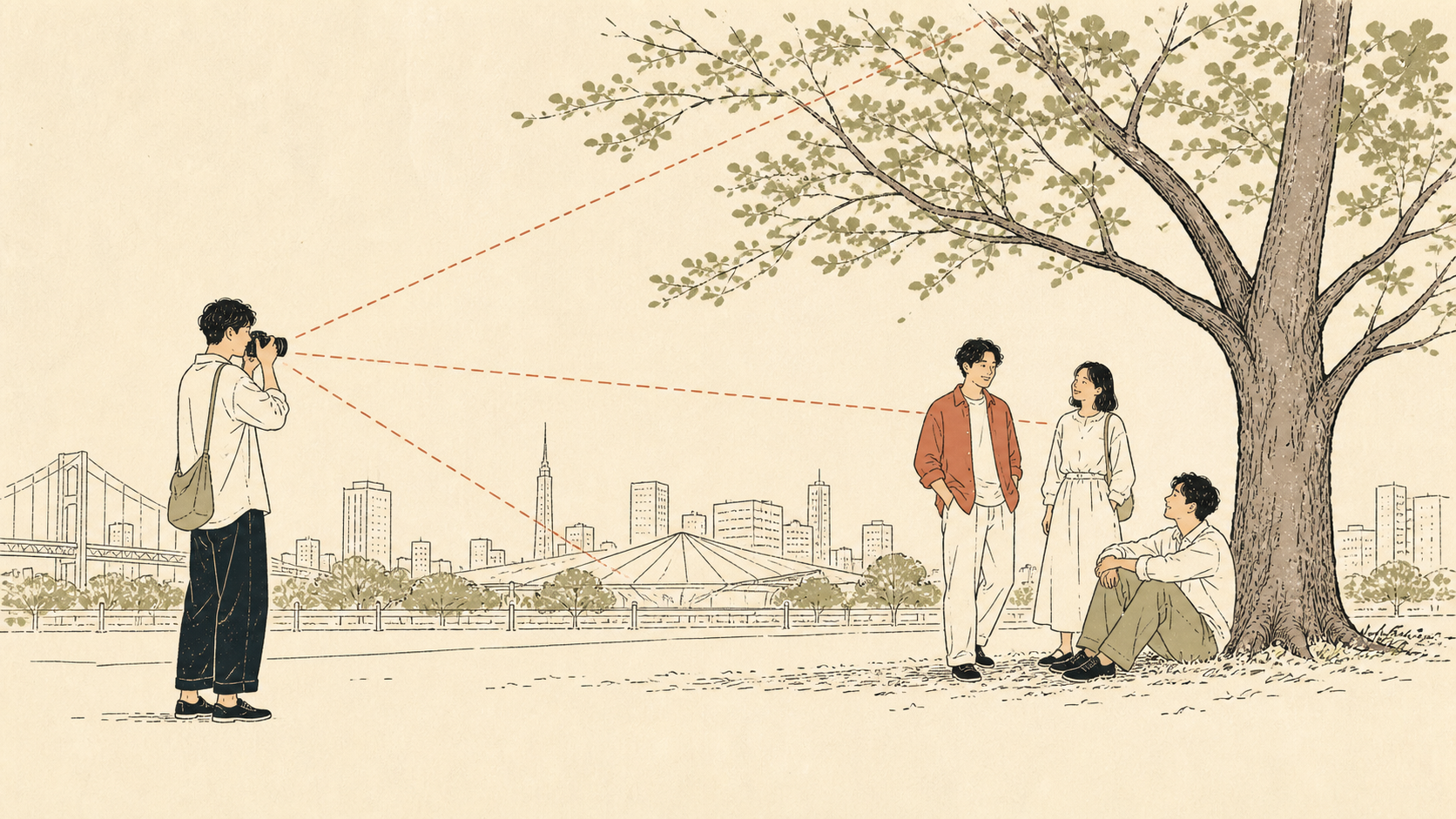 APS-Cカメラで広角撮影するイメージ