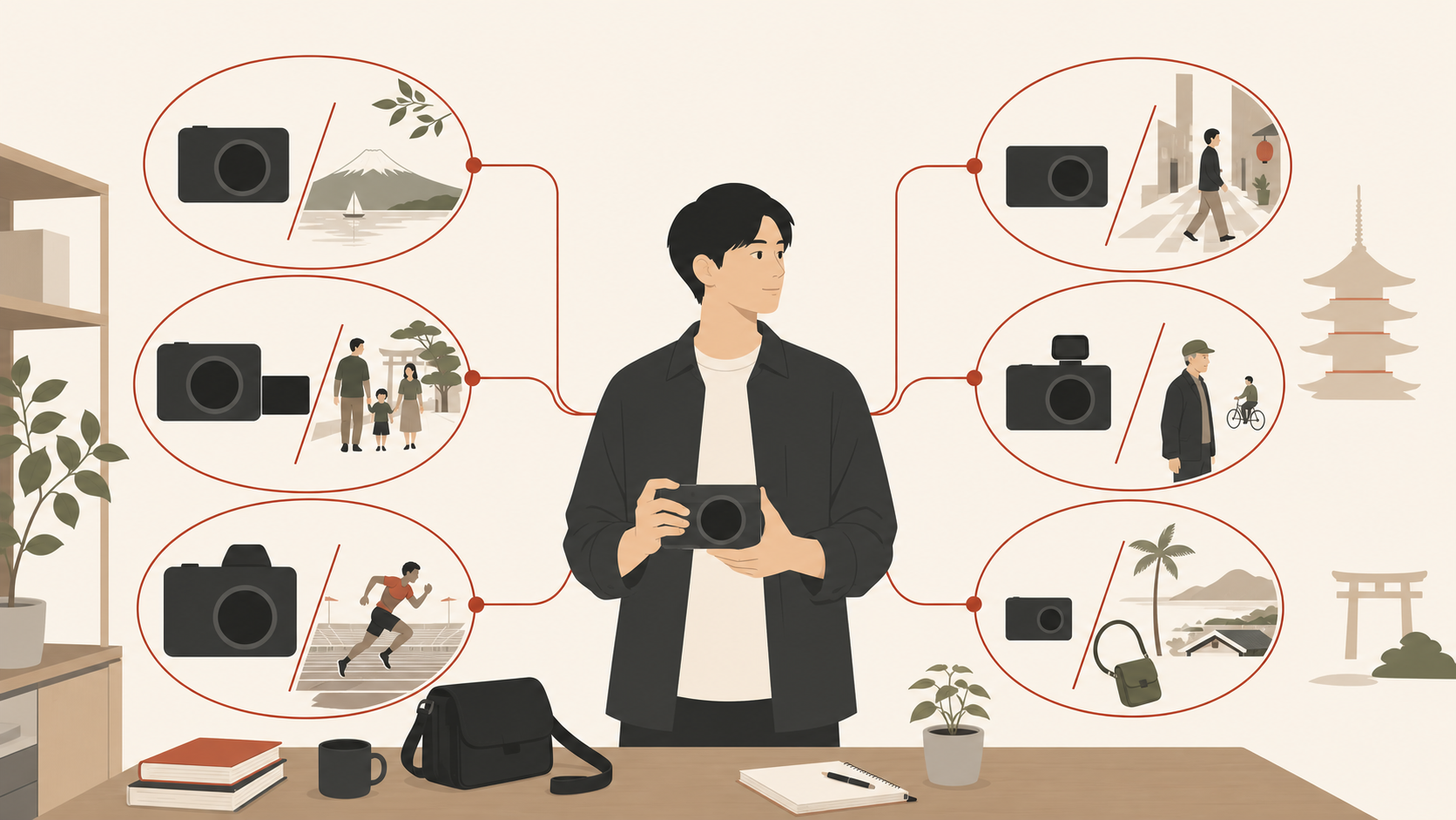 FUJIFILM Xシリーズ6系統の役割を用途で分けた図解