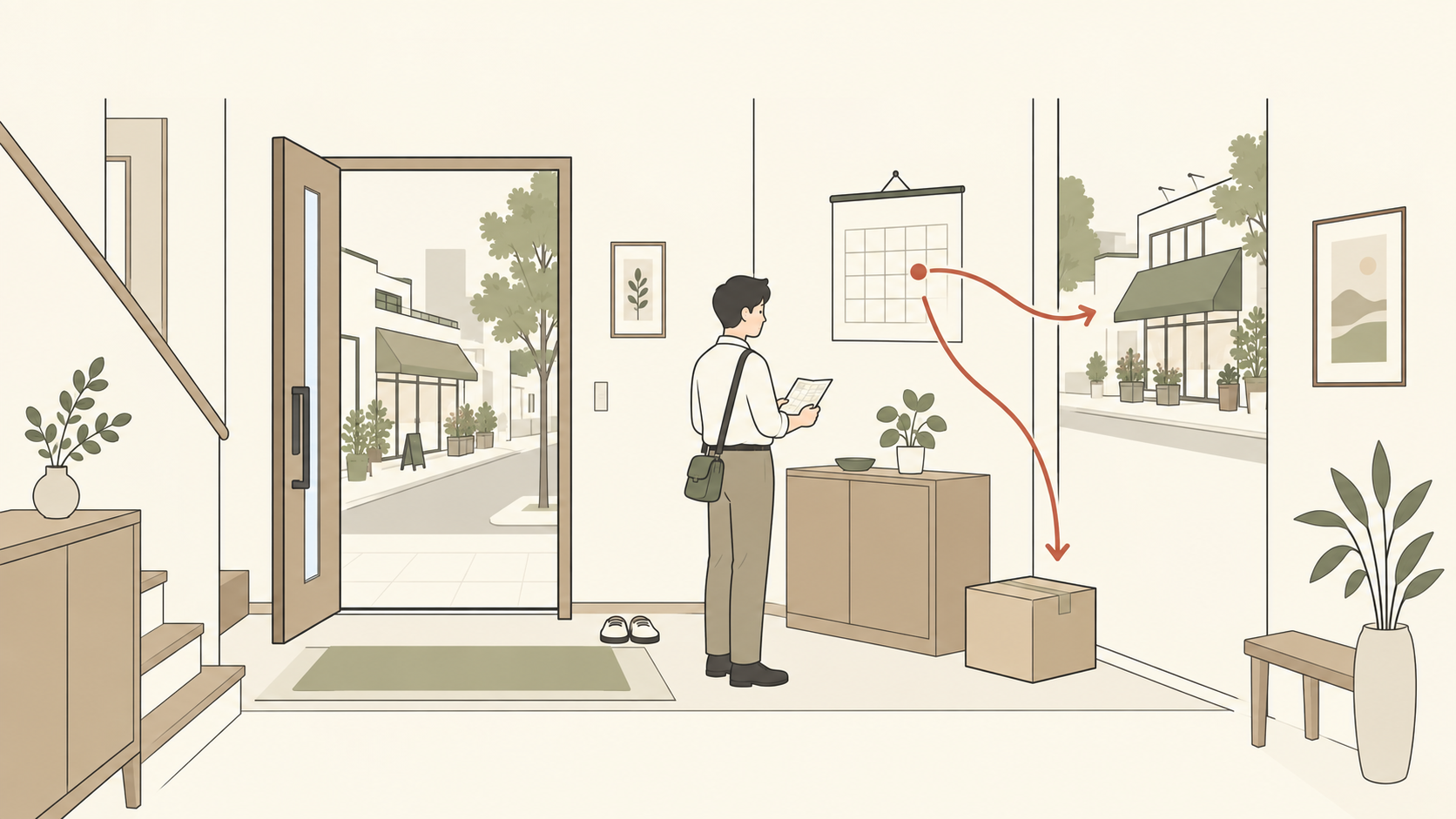撮影予定から受取や配送の条件を選ぶイラスト