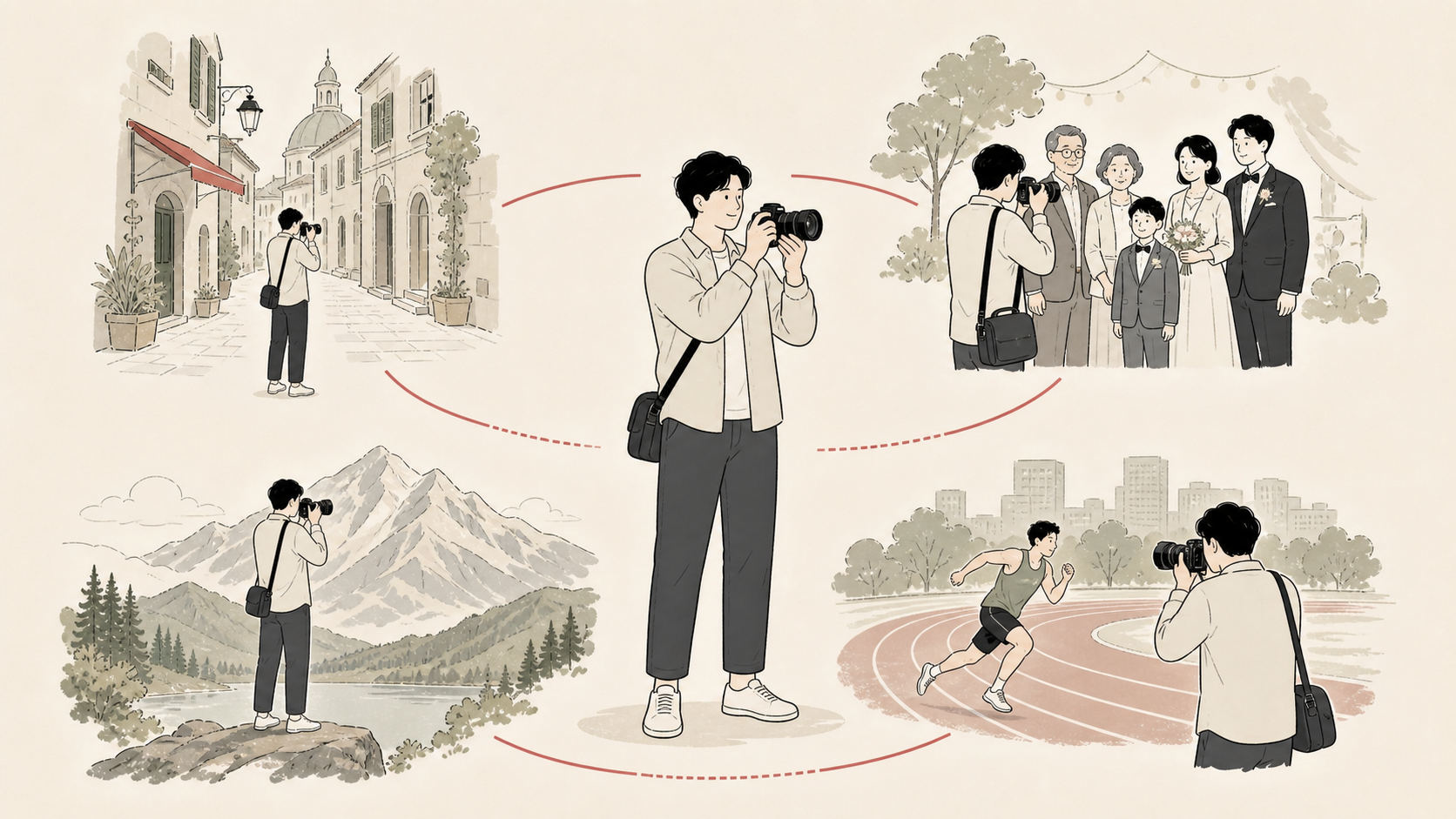 SONY α7シリーズを用途別4タイプから選ぶ人のイラスト