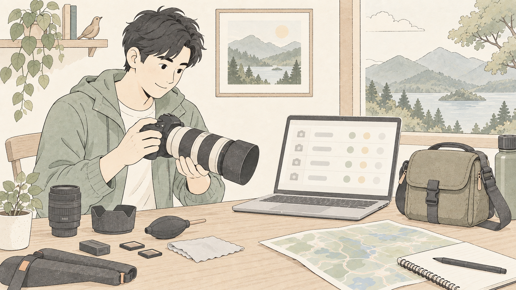 撮影前に動作表を確認する