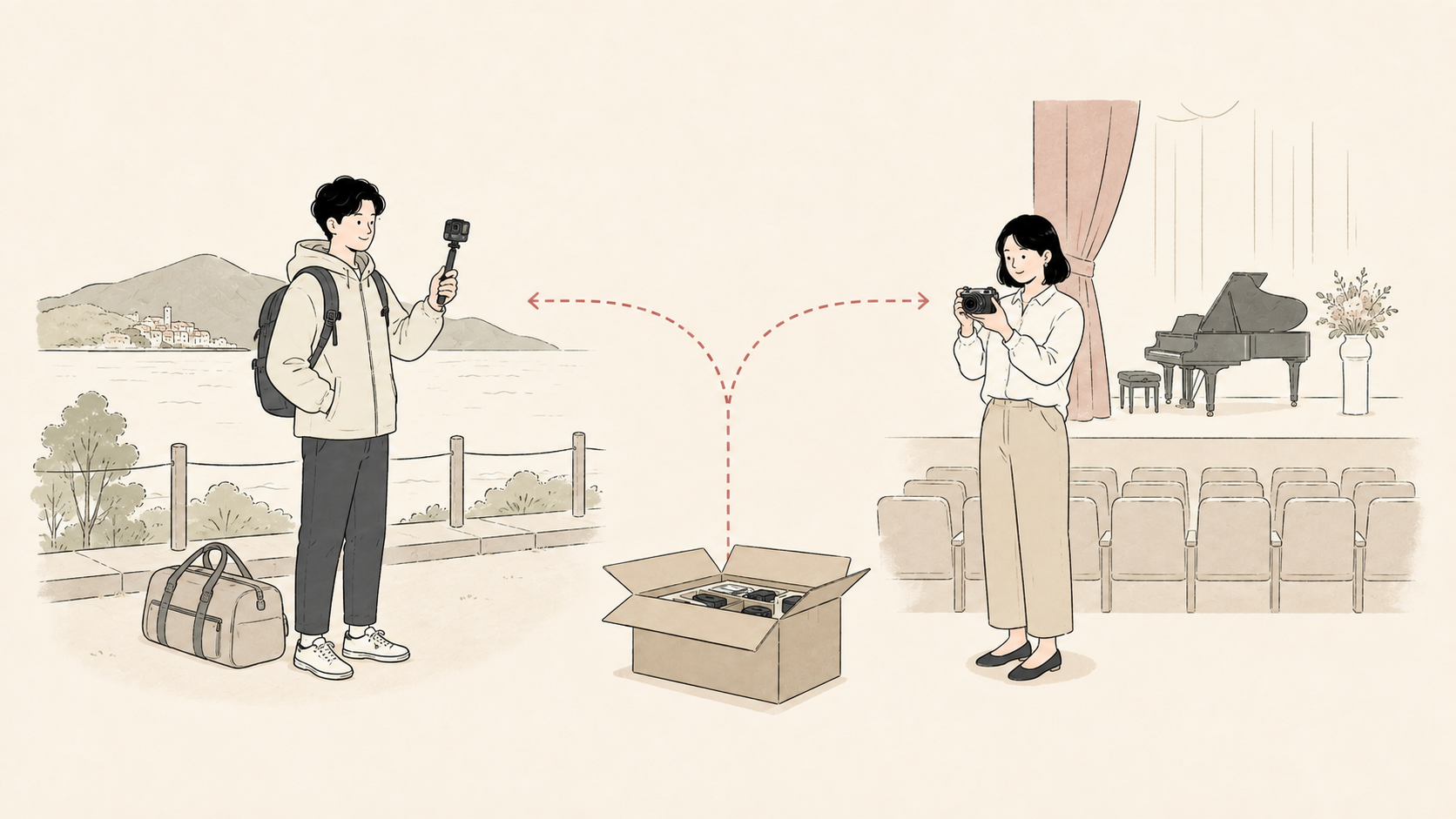 旅行と発表会で短期レンタルを使い分ける人物